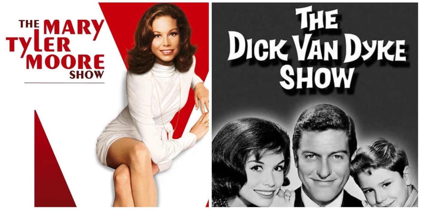 Mary in the Mary Tyler Moore Show poster and Dick Van Dyke in The Dick Van Dyke Show poster