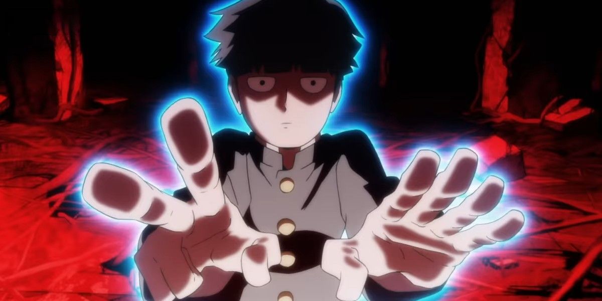 Mob using his powers in Mob Psycho 100