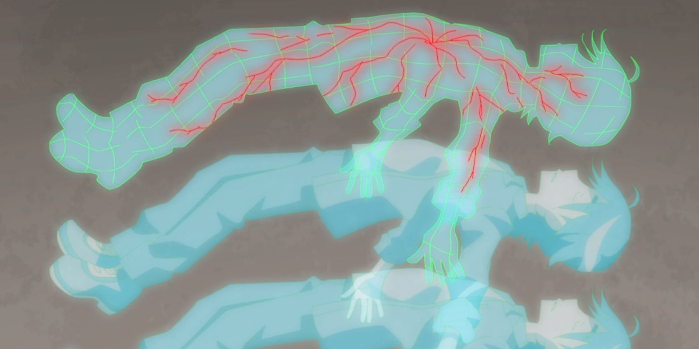 Nanomon implants Shadramon's memory seed into Tamotsu in Digimon Ghost Game