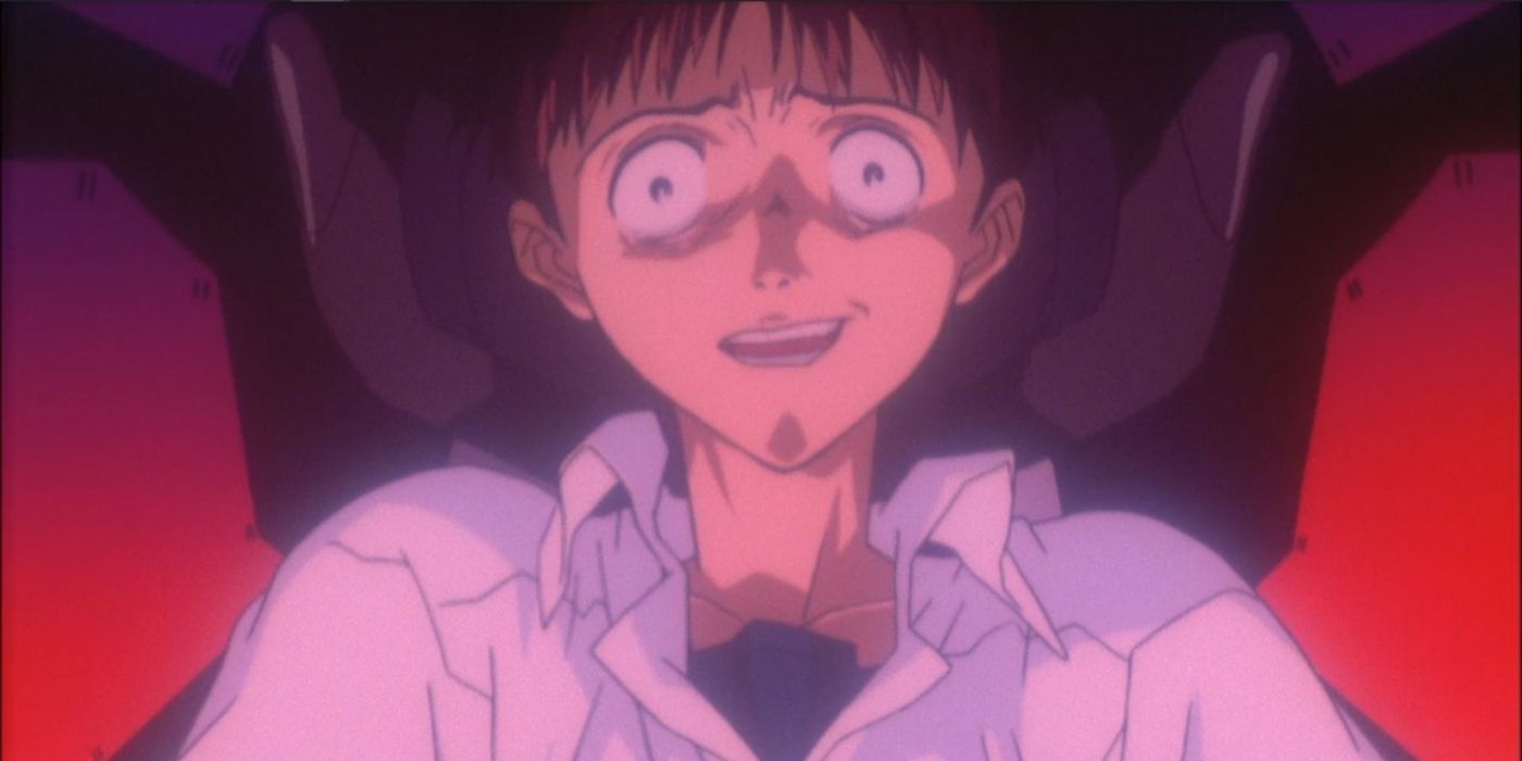 Shinji has a mental breakdown while piloting an EVA in Neon Genesis Evangelion