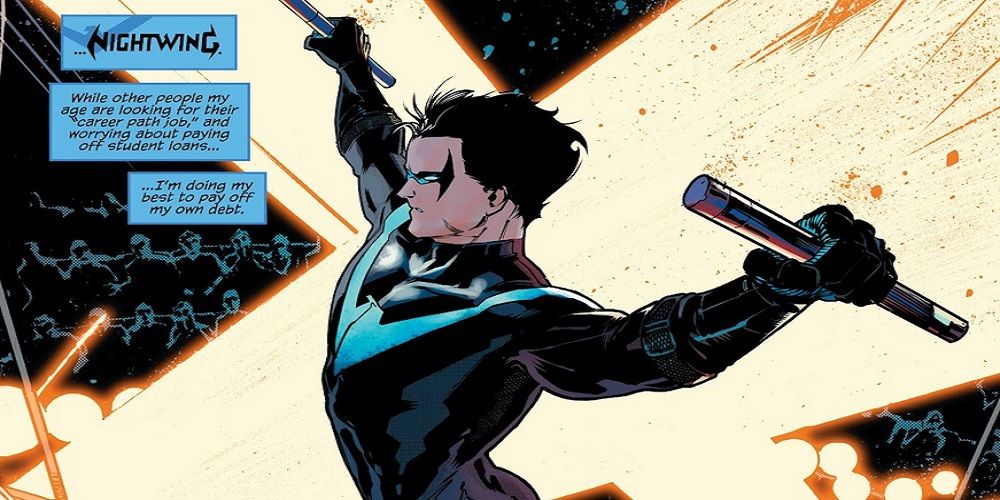 DC Comics' Nightwing Doing The Trapeze Act