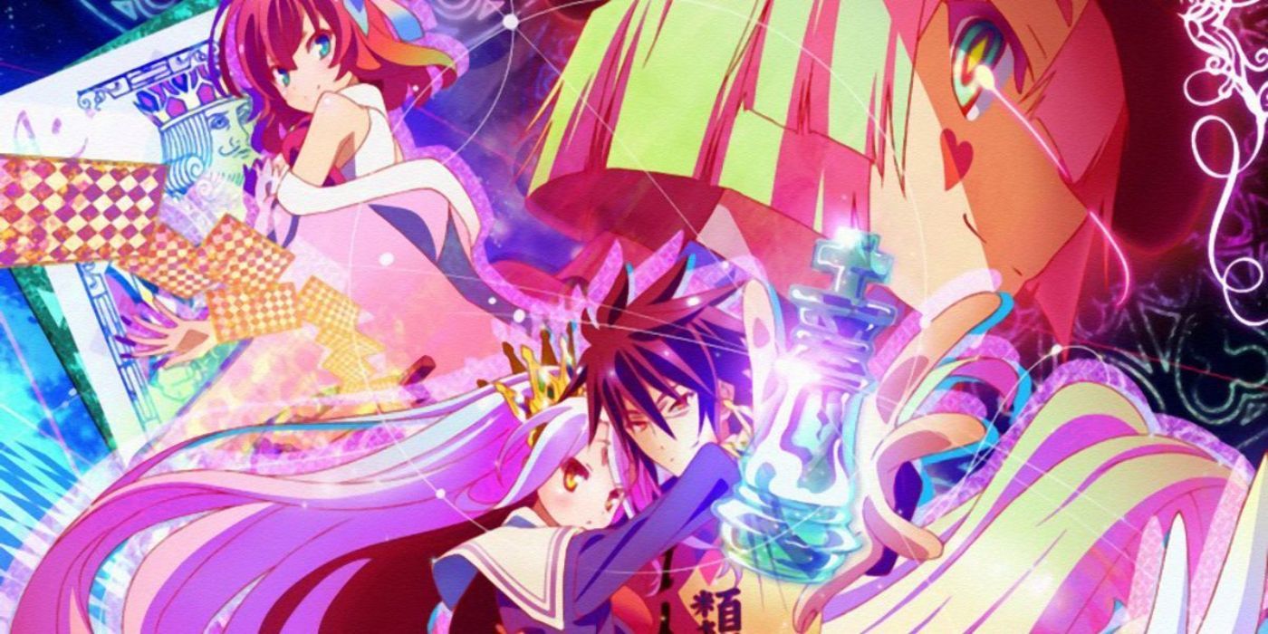 No Game, No Life Sora and Shiro with chessboards and pieces