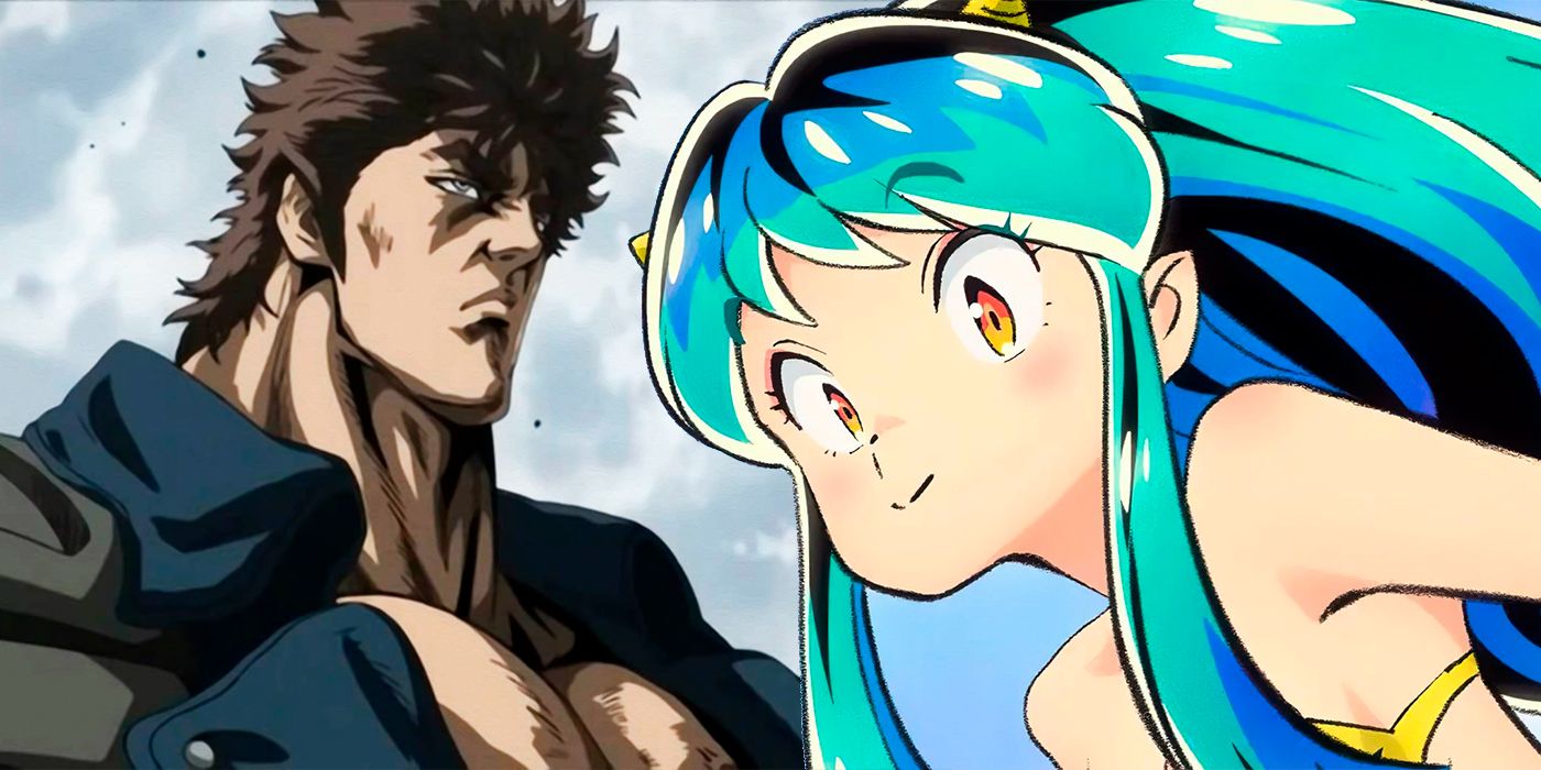 A split image of Guts from Berserk and Lum the Invader Girl in anime