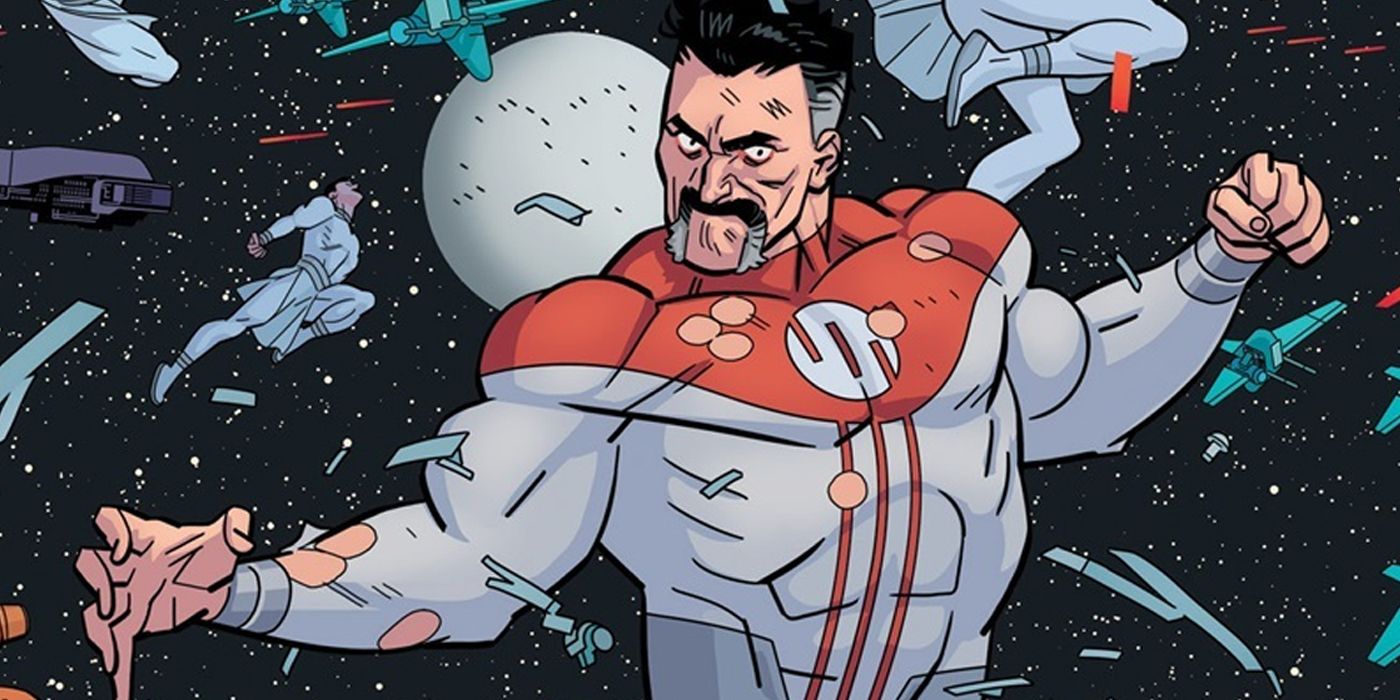 Omni-Man lutando no espaço em Invincible da Image Comics