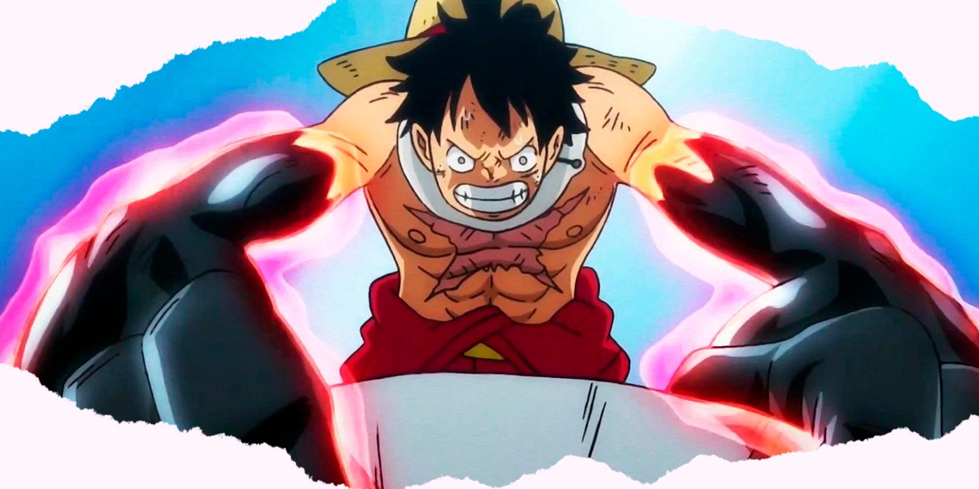 Luffy using Armament Haki in One Piece.