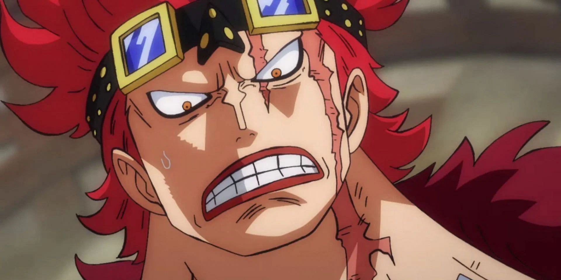 Eustass Kid with a scar on his face in One Piece.