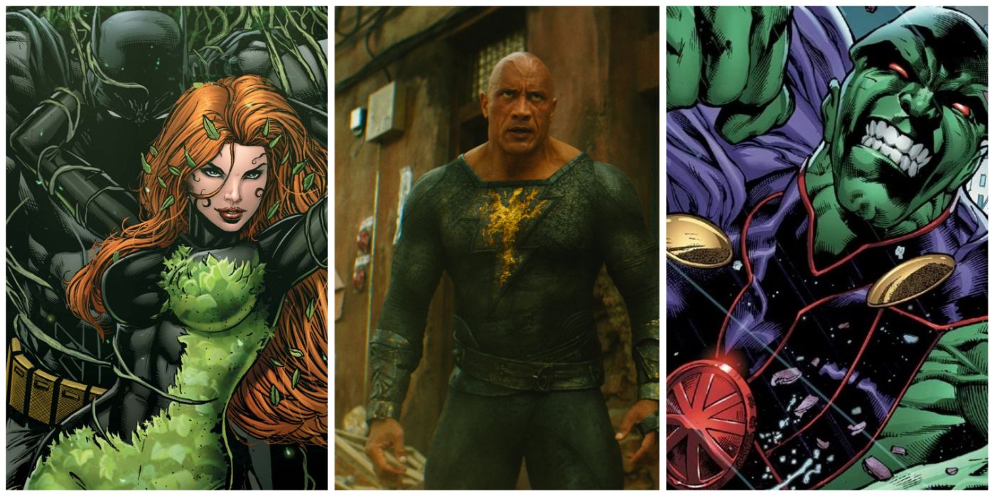 Poison Ivy in DC Comics, Dwayne Johnson as Black Adam in the DCEU, and Martian Manhunter