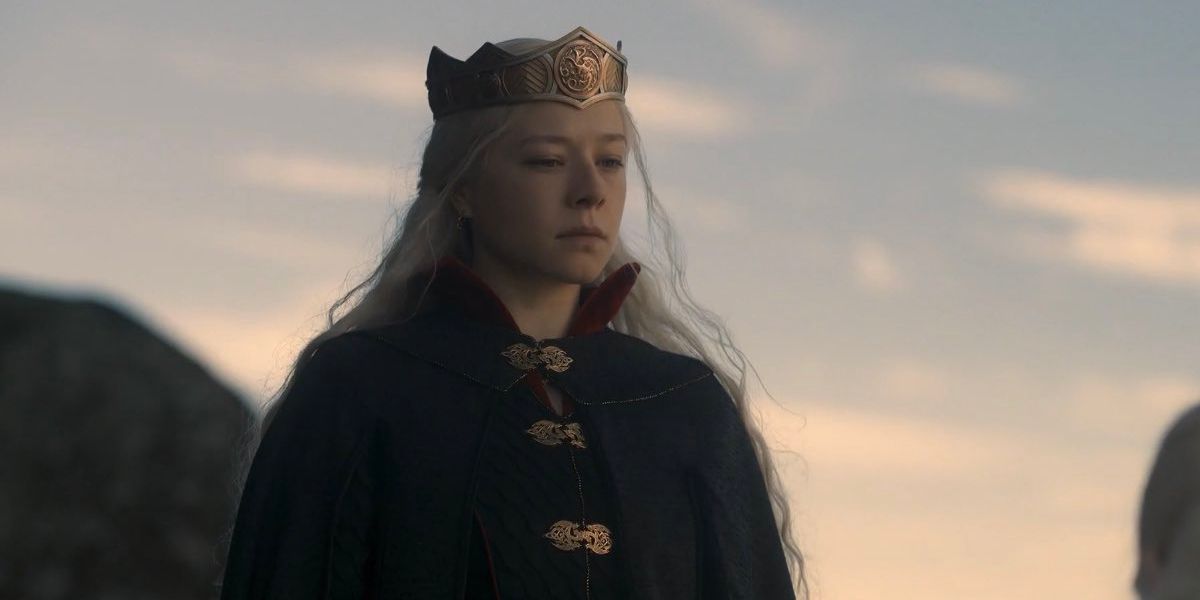 Queen Rhaenyra Targaryen after receiving her crown in the tenth episode of House of the Dragon