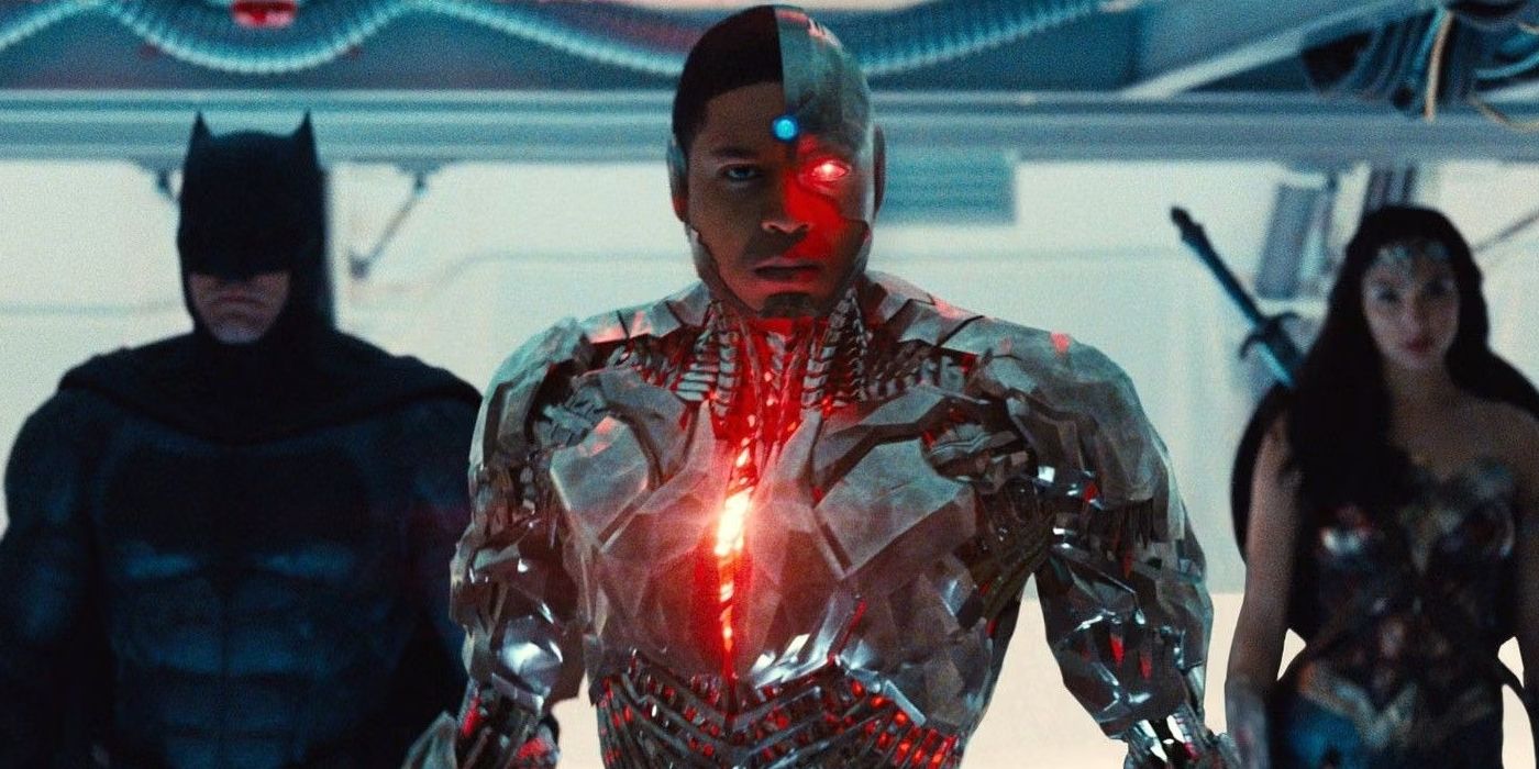 Ray Fisher's Cyborg with Ben Affleck's Batman and Gal Gadot's Wonder Woman