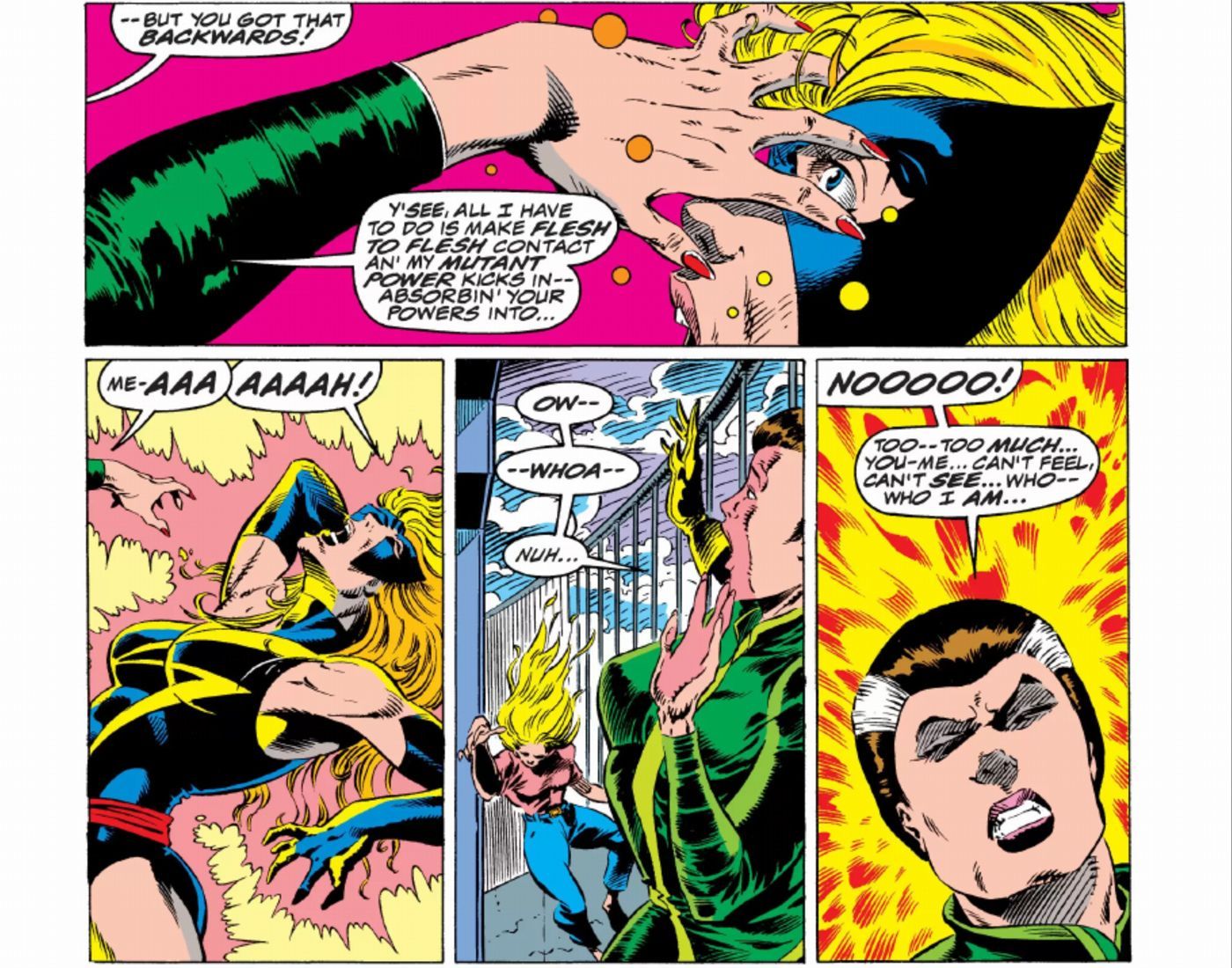 Rogue Steals Captain Marvel's Power