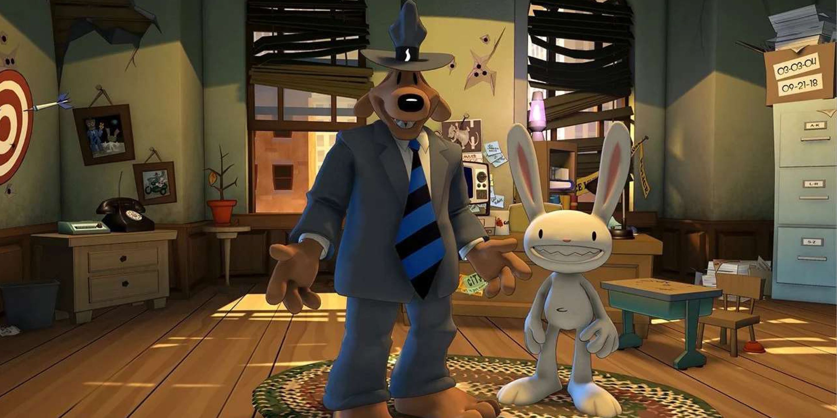 Sam and Max in their office in Sam & Max Save the World