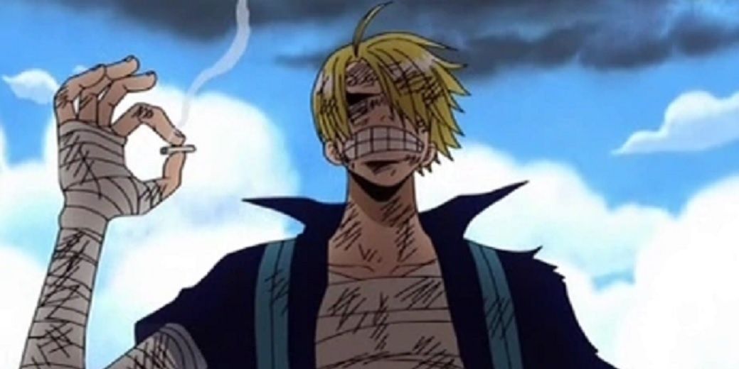 Sanji burnt at Skypiea in One Piece.