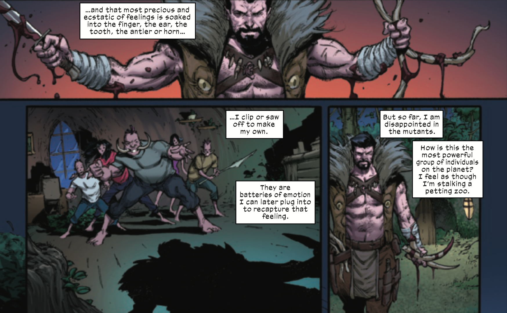Kraven the Hunter heads to Krakoa and begins killing mutants in X-Force #32.