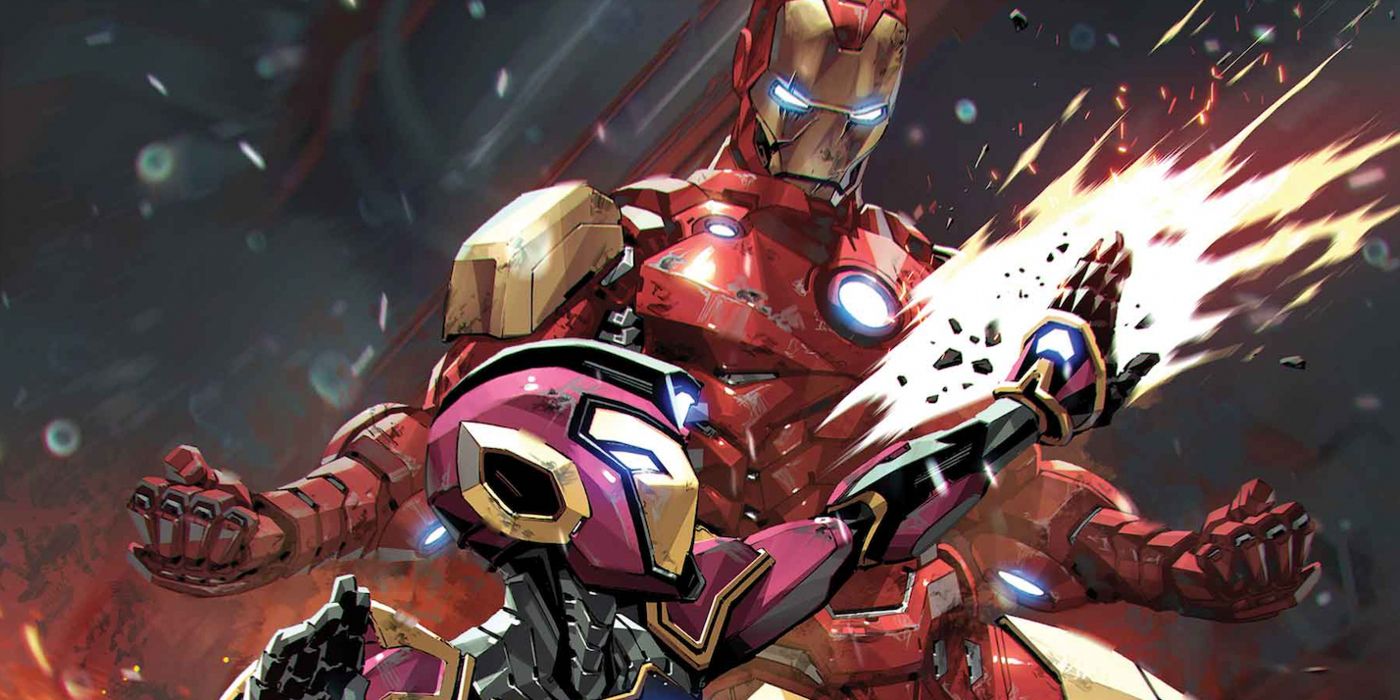 Iron Man and Ironheart clash in their respective armor