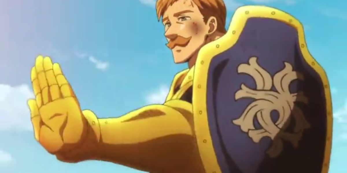 Escanor putting his hand forward in The Seven Deadly Sins.