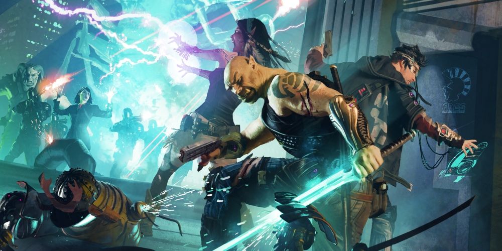 Uma festa trocando tiros com a polícia no RPG Shadowrun