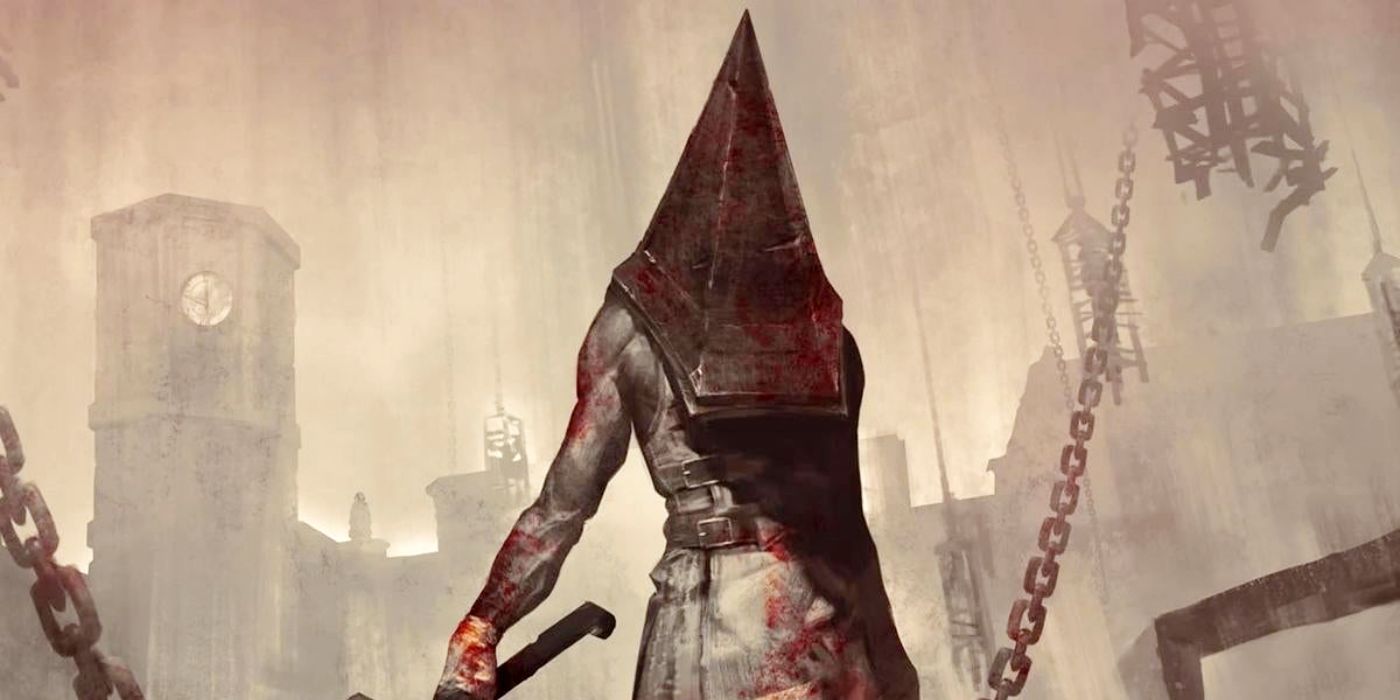 Silent Hill's Pyramid Head Poised with Blade