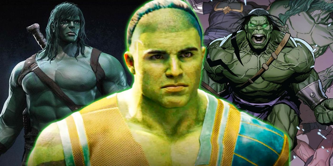 Skaar from She-Hulk over concept and comic art of the character