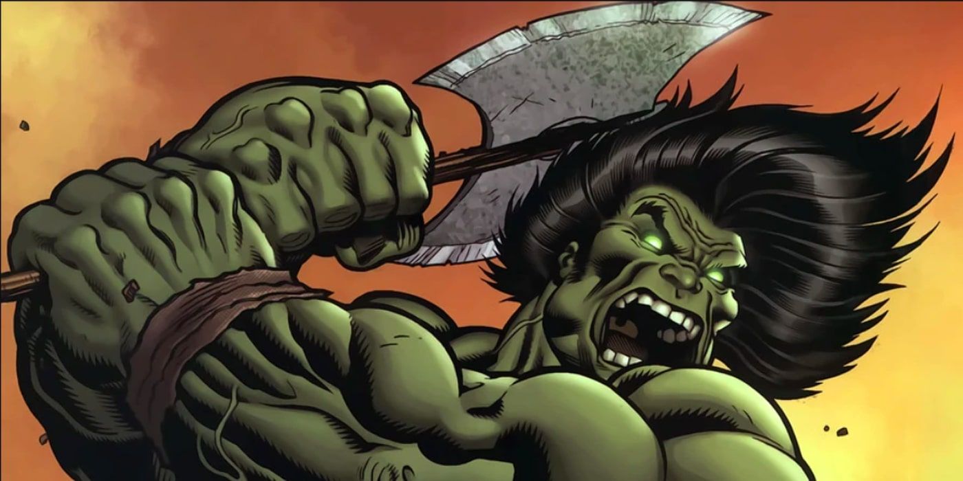Skaar: Son of Hulk 312 Ron Lim cover showing Skaar wielding an axe