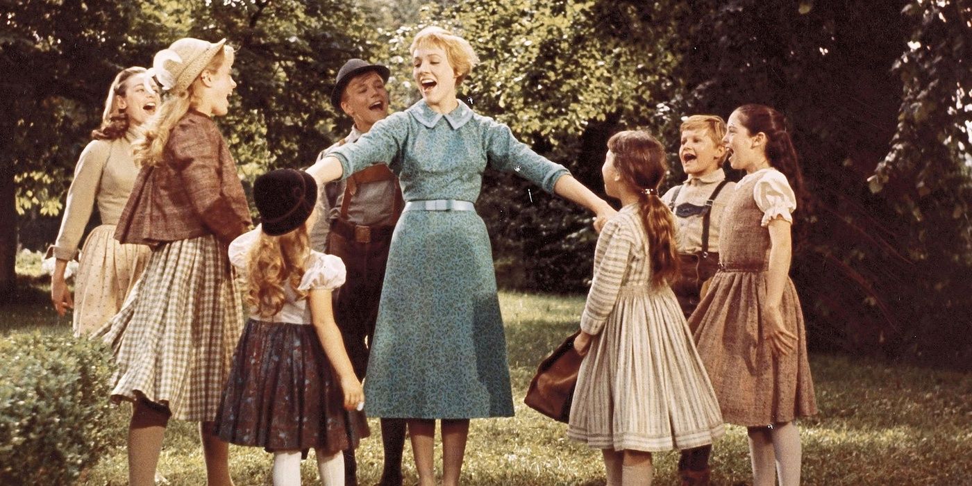 Julie Andrews with the Von Trapp children in The Sound of Music