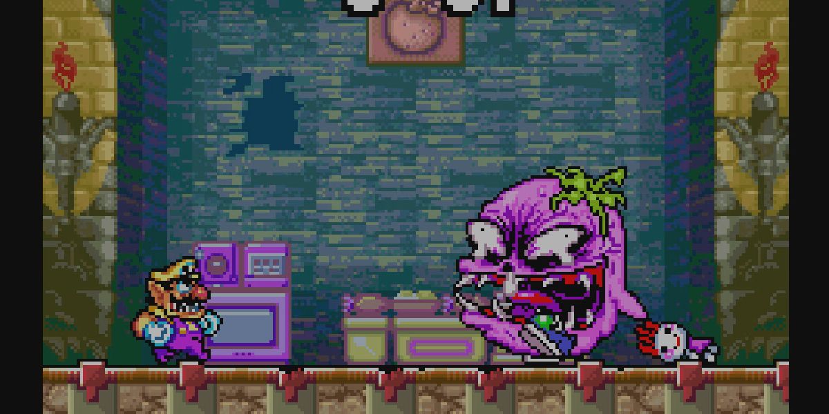 Wario encounters the Spoiled Rotten boss in Wario Land 4