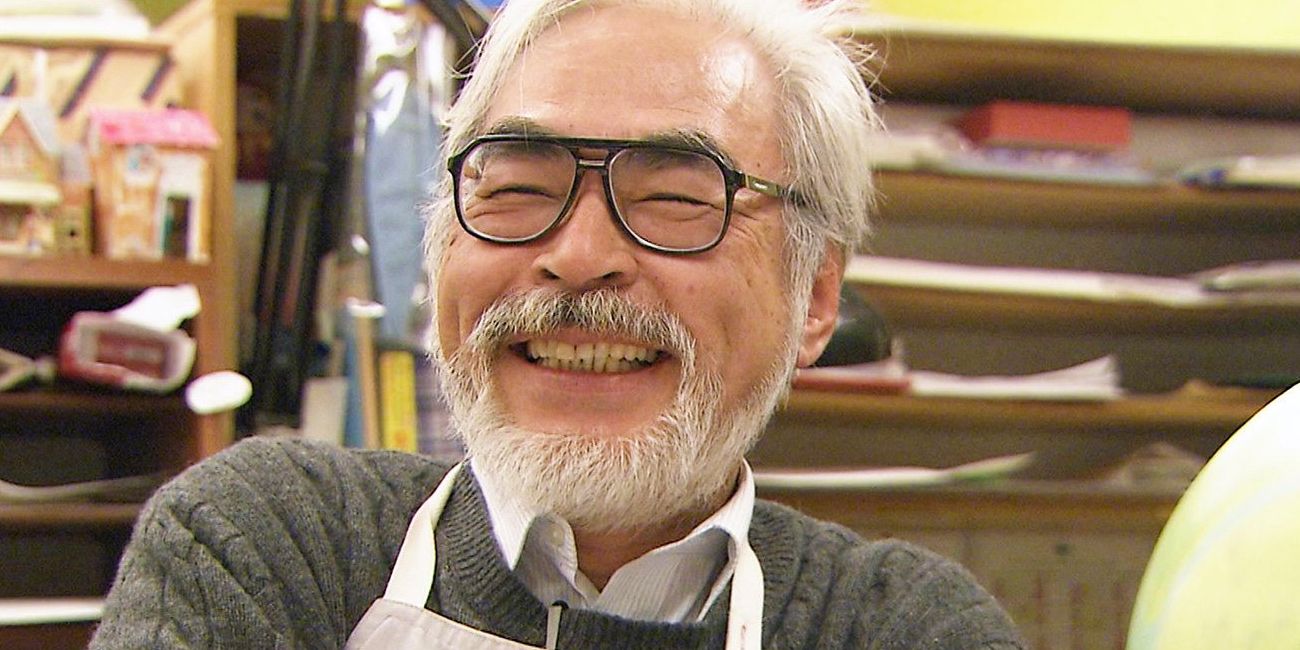 Studio Ghibli director and animator Hayao Miyazaki smiling