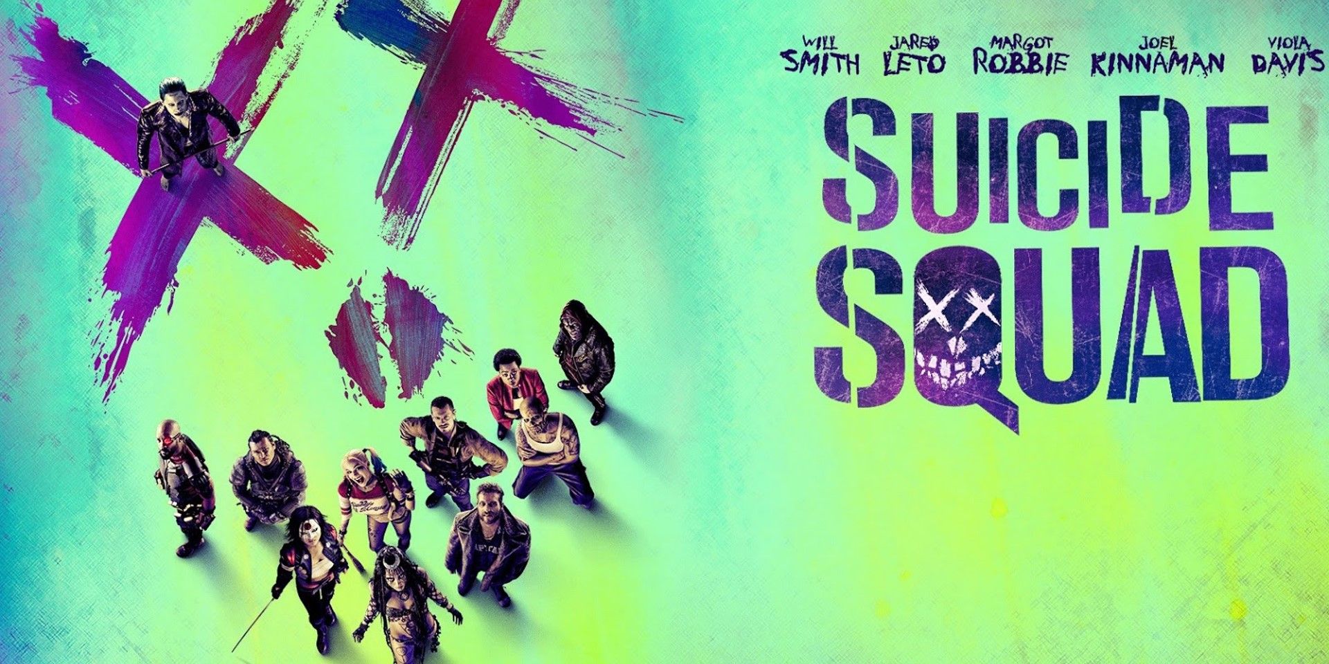 แบนเนอร์ภาพยนตร์โปรโมต Suicide Squad 2016 ของ DCEU