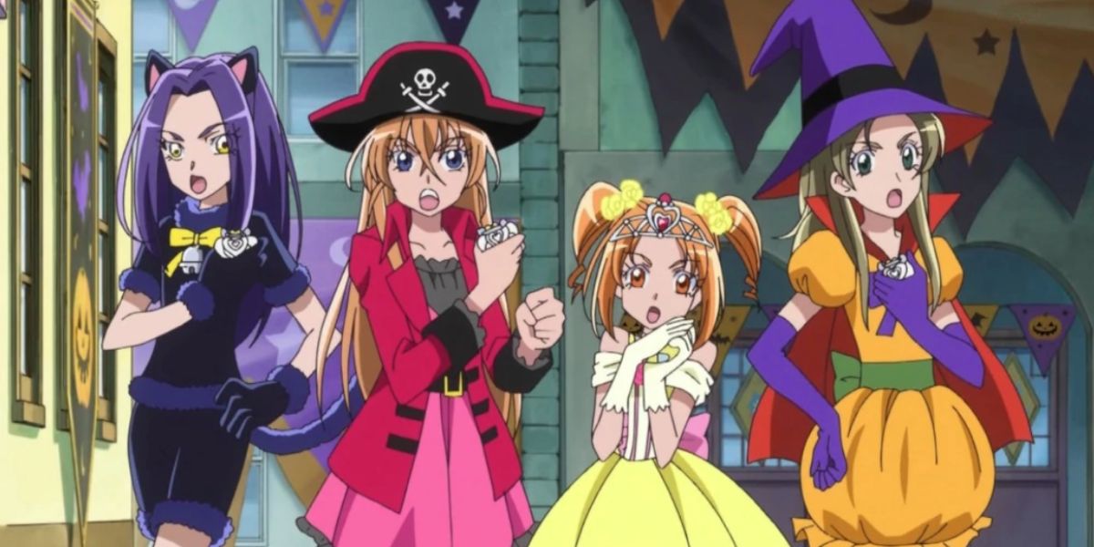 Suite Pretty Cure Girls in Halloween costumes