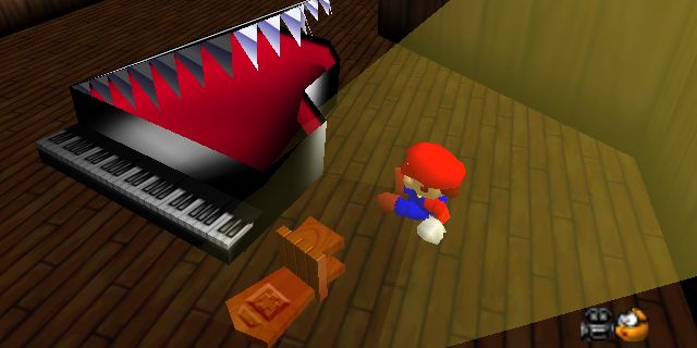 Haunted Piano Attacks Mario In Super Mario 64