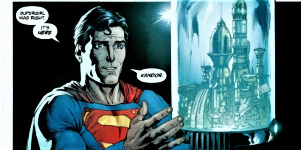 Superman with Kandor the bottled city