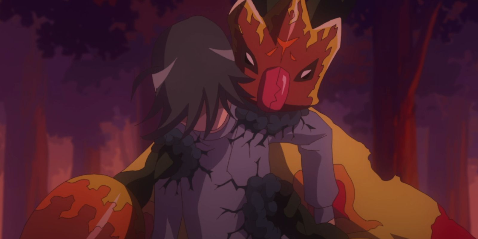 Tamotsu and Shadramon's horrific fusion on Digimon Ghost Game