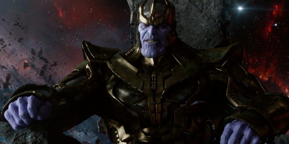 Thanos gives orders to Ronan in Guardians of the Galaxy