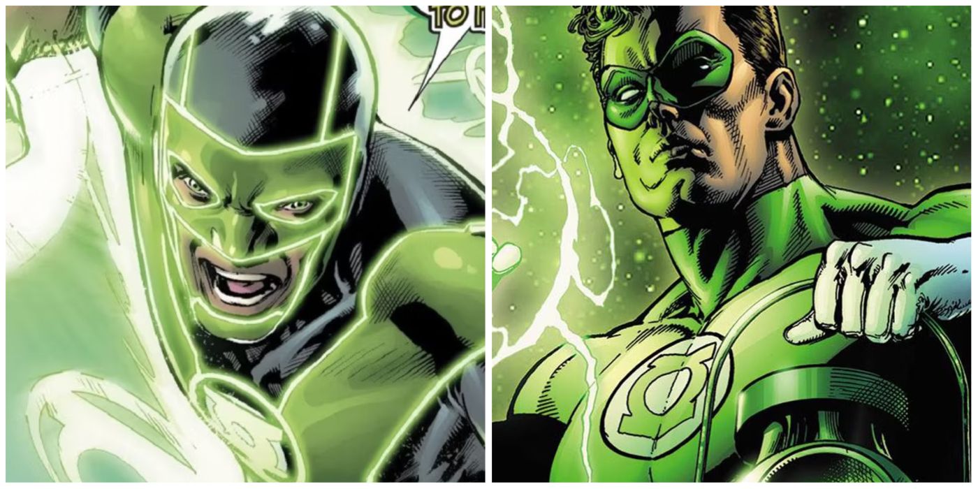 A split image of Simon Baz and Hal Jordan