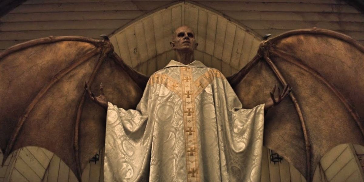 The Angel in front of the congregation in Midnight Mass