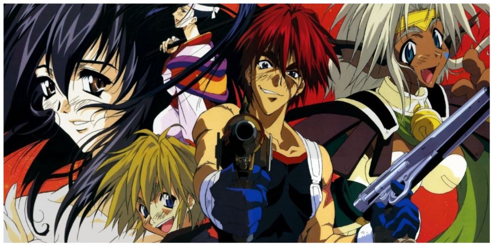The crew of the Outlaw Star in Outlaw Star.
