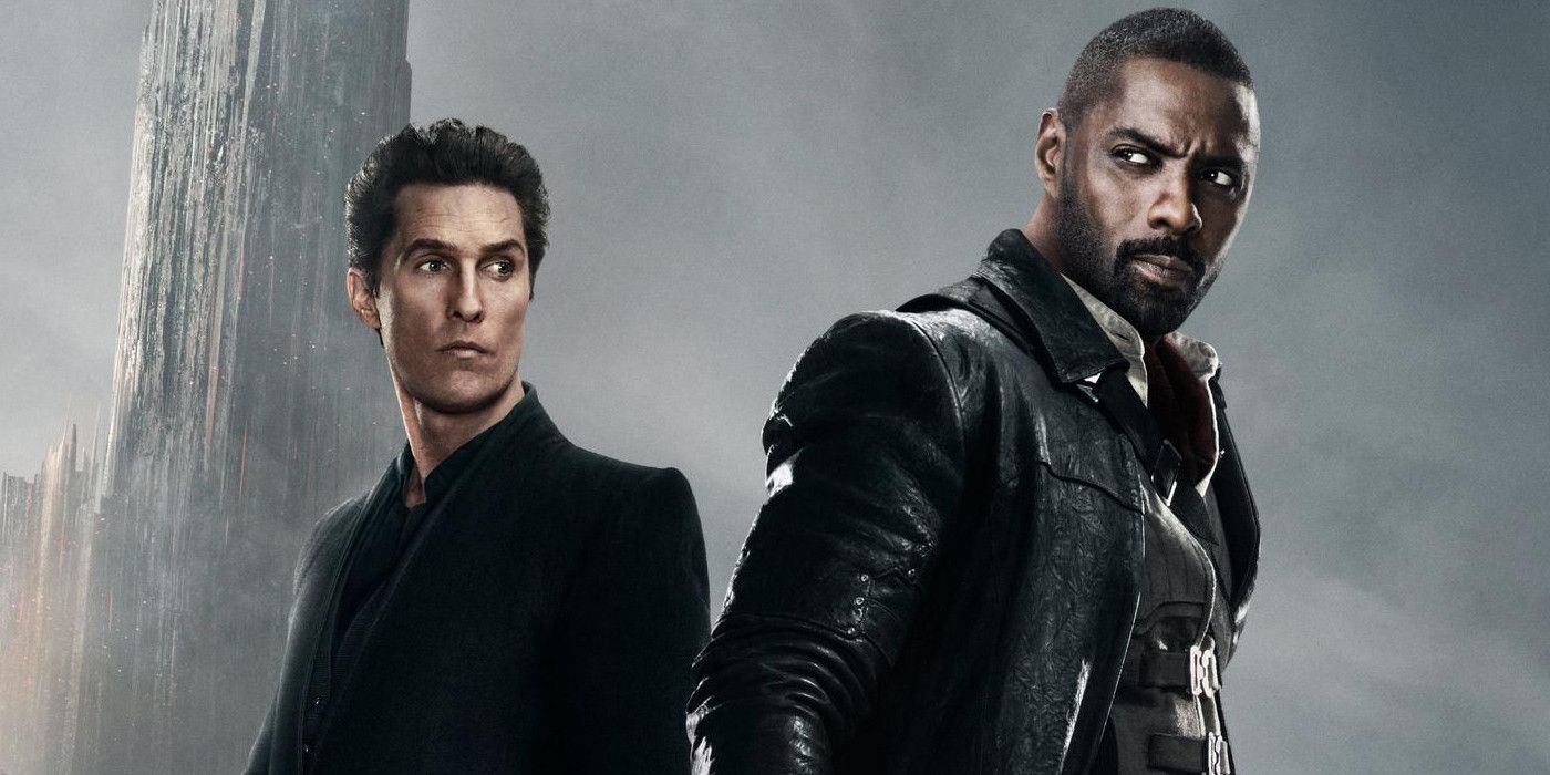 Idris Elba as Roland Deschain and Matthew McConaughey as Walter Padick in The Dark Tower.