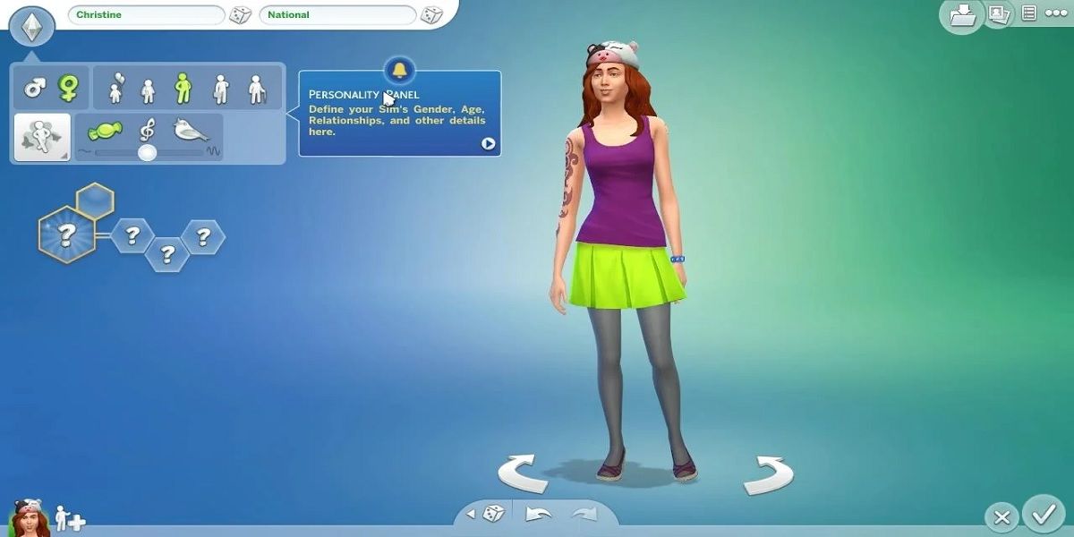 O menu Criar um Sim do The Sims 4