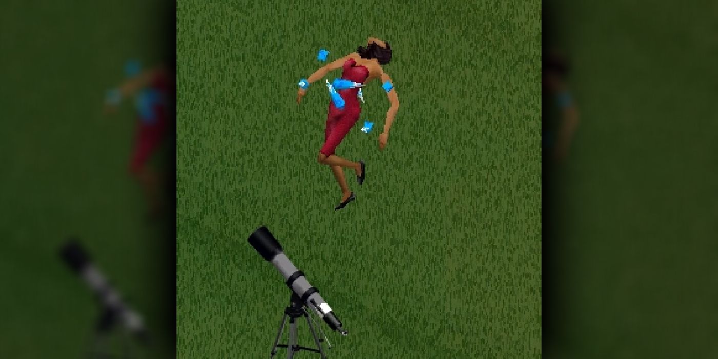 Bella Goth being abducted in The Sims 1