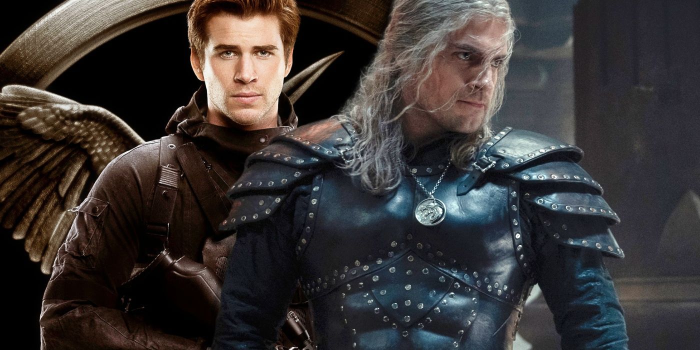 Liam Hemsworth juxtaposed with Henry Cavill's Geralt of Rivia from The Witcher
