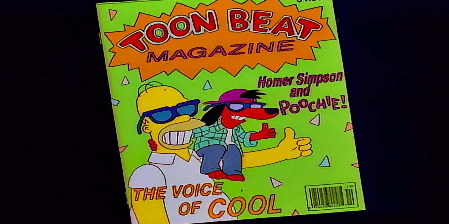 Homer and Poochie on magazine in The Simpsons