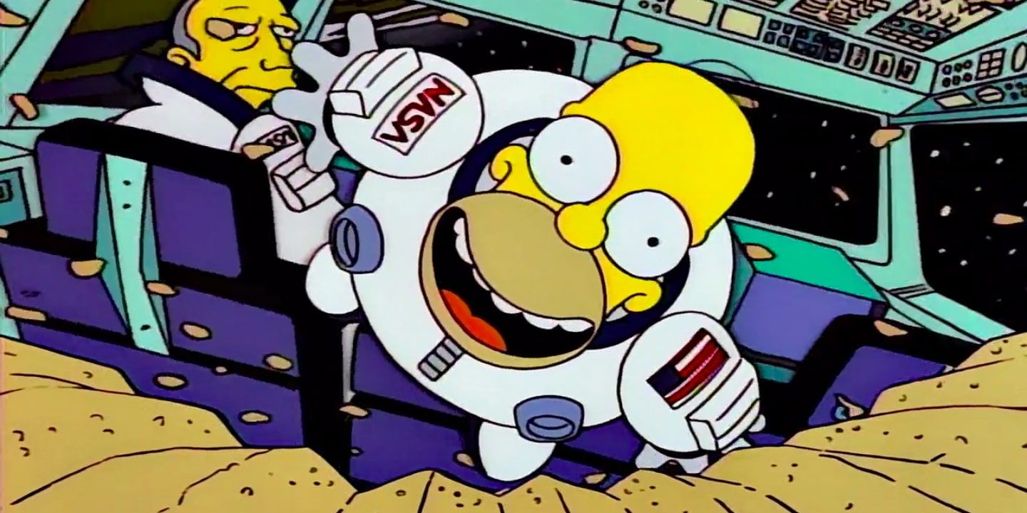 Homer in space in The Simpsons