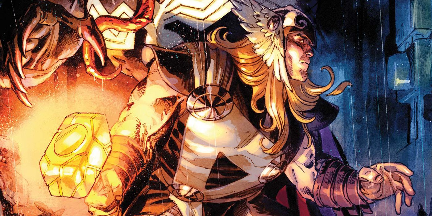 Marvel Comics' Thor illuminates using his hammer