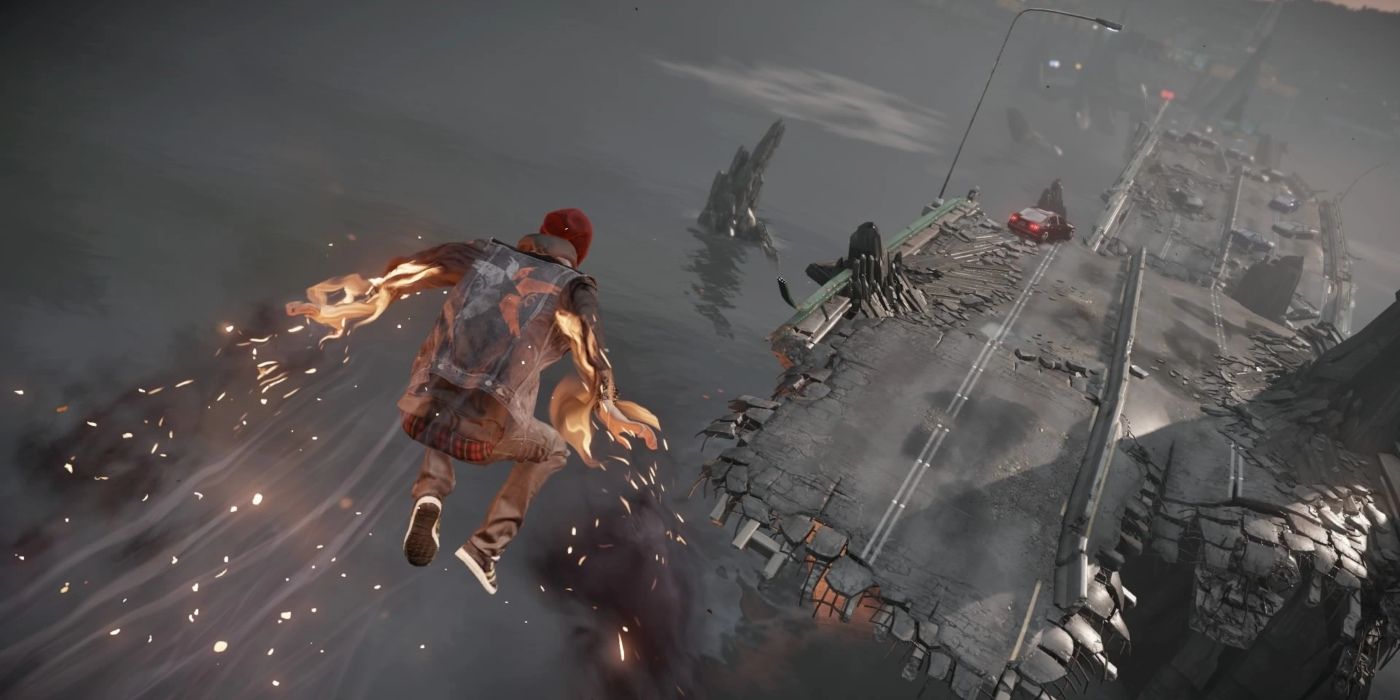 Delsin Rower using Thrusters in inFAMOUS: Second Son game