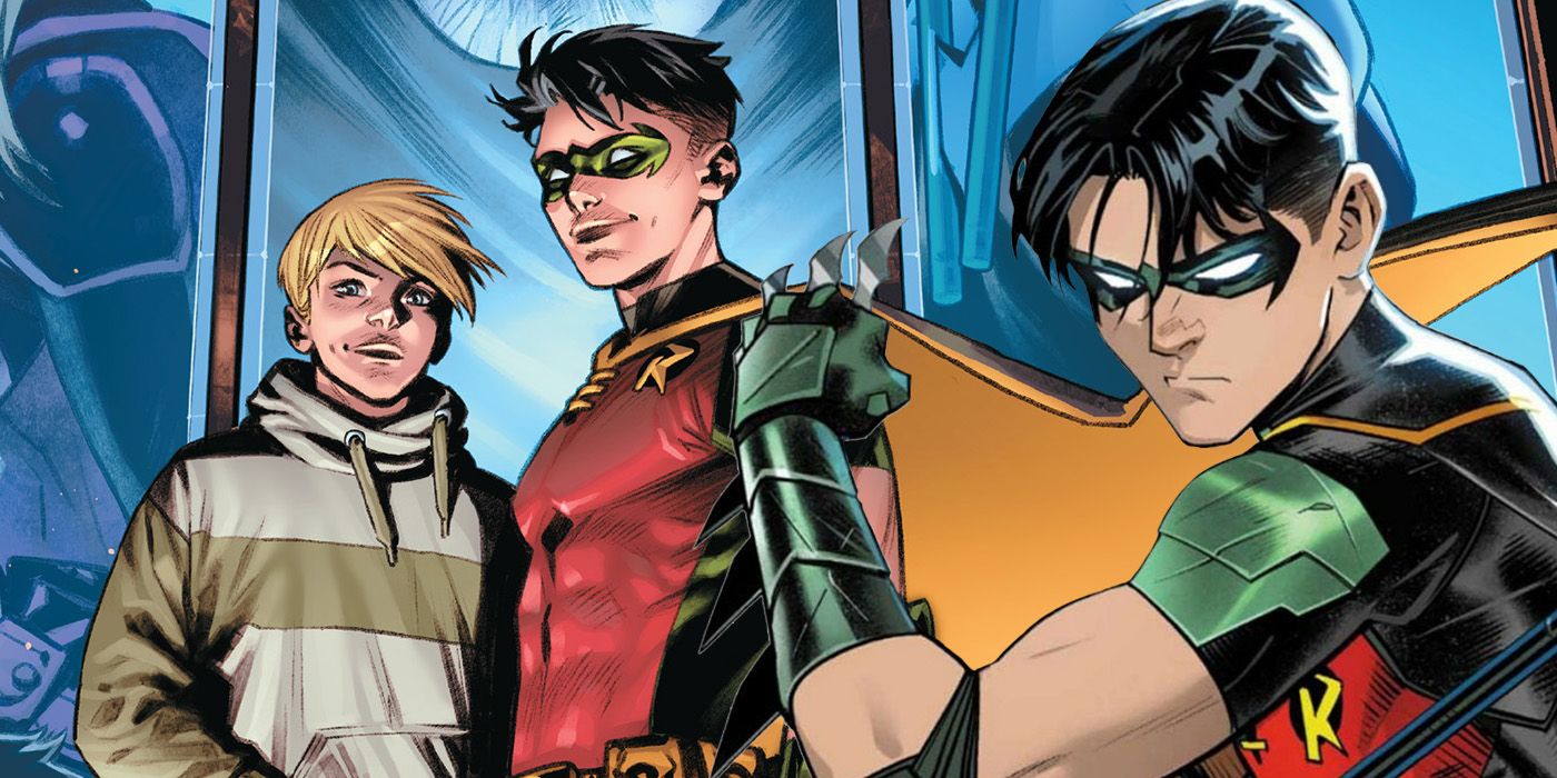 split image of Tim Drake's Robin and Bernard in DC Comics