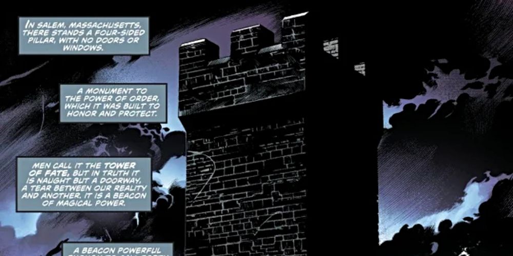 An image of the Tower of Fate from DC Comics