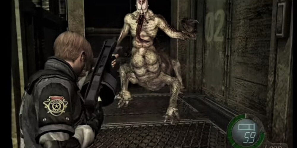Leon Kennedy fights U-3 in Resident Evil 4.