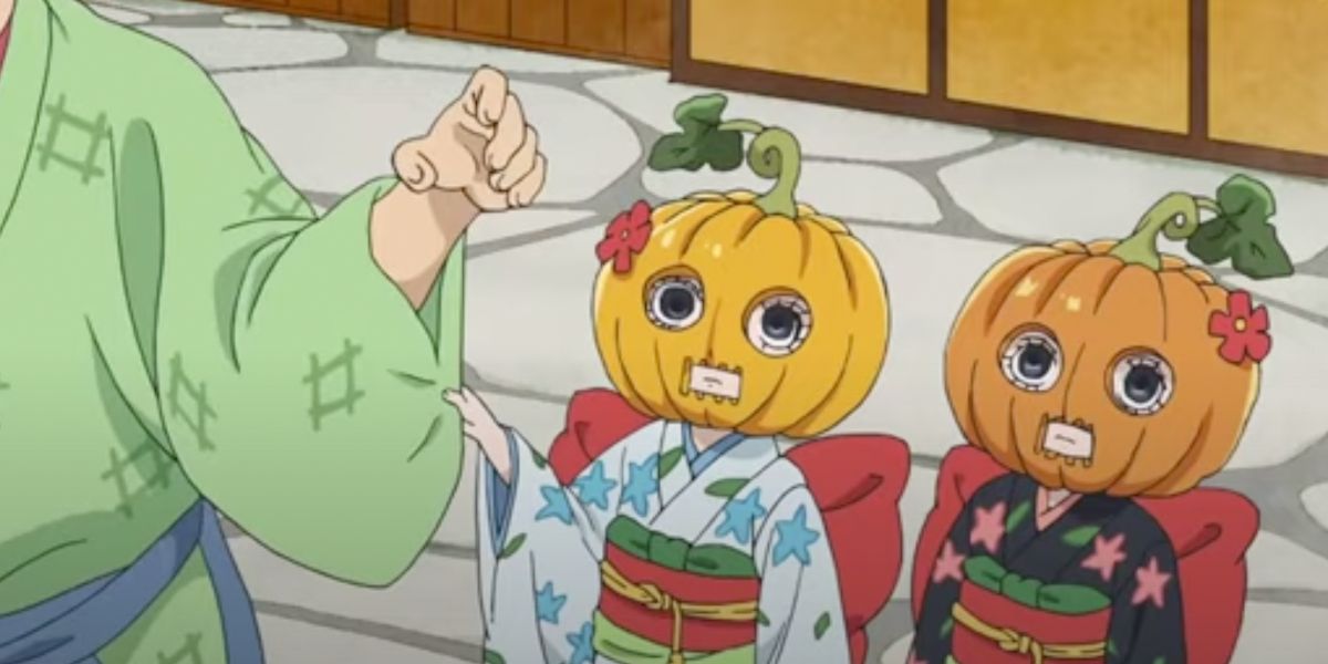 Hoozuki Twins dress like pumpkins for Halloween