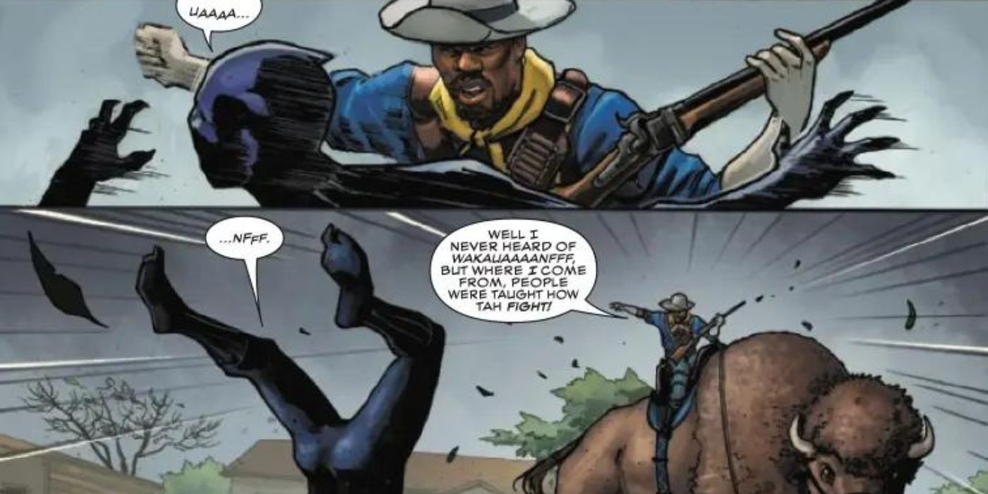 Buffalo Soldier slapping Black Panther around