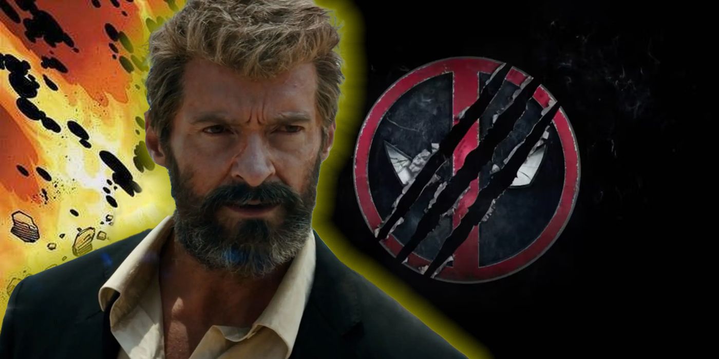 Wolverine de Logan ao lado do logotipo de Deadpool 3.