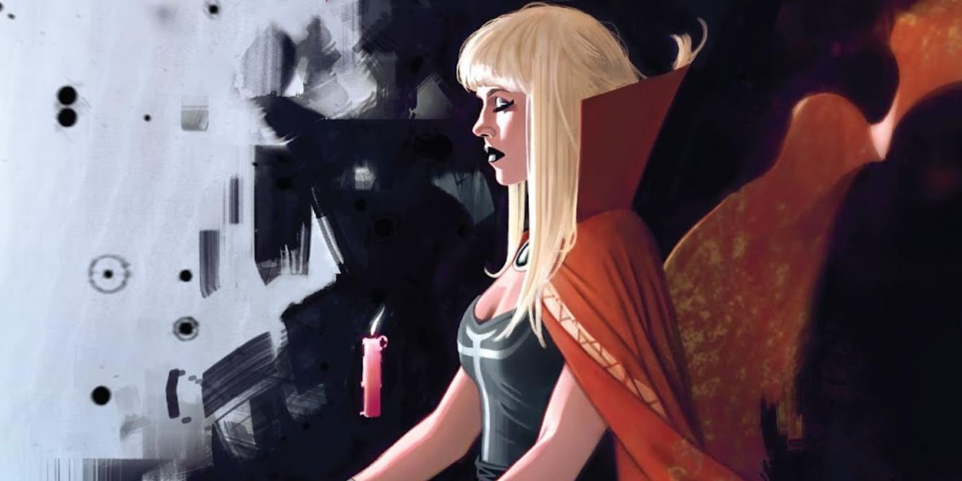 Magik as Sorcerer Supreme in the comics in front of a candle